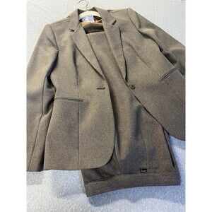 VTG Levi’s Bend Over Pant Suit Women’s 12 Blazer Pants Harris Tweed Brown Jacket